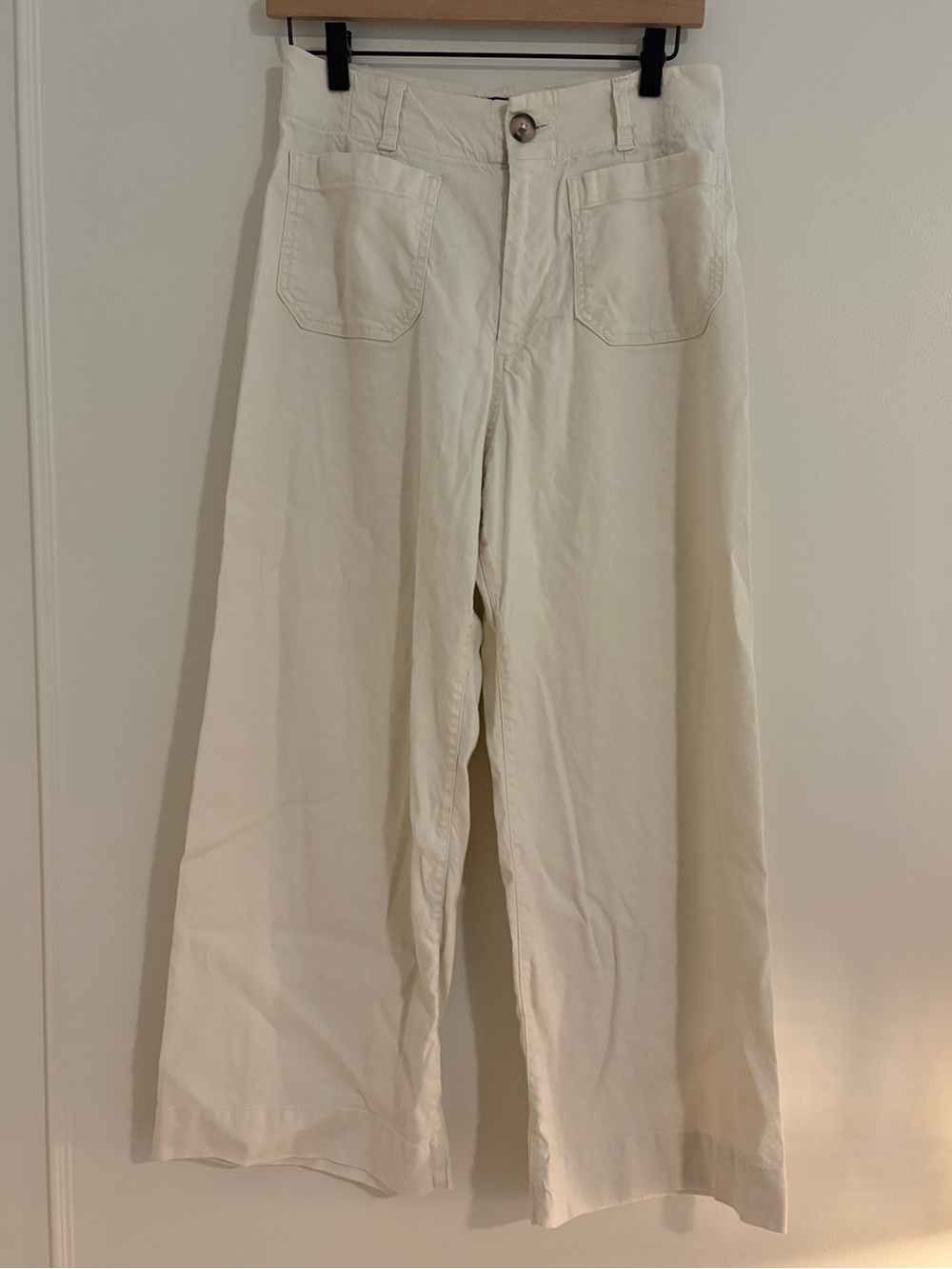 Maeve The Colette size 28 cream linen blend